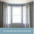 thumbnail image 2 of Kenney Mission Decorative Steel Bay Window Curtain Rod, 78-144" Adjustable Length, 3/4" Dia., Black, 2 of 7