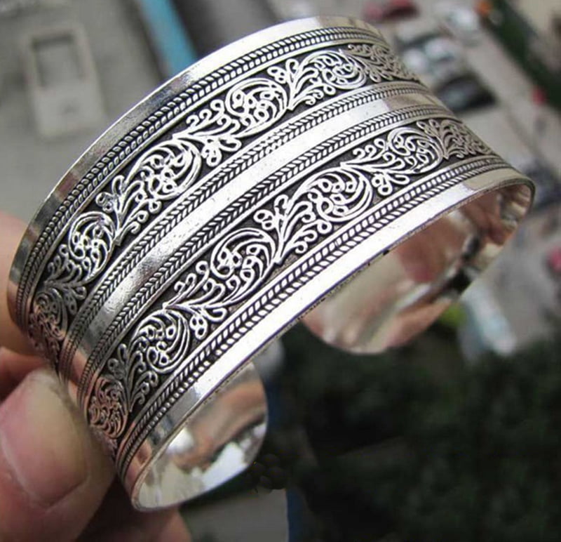 New Tibetan Tibet Silver Totem Bangle Cuff Bracelet 