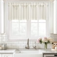 thumbnail image 5 of DriftAway Farmhouse Linen Lined Valance Double Layer Thermal Insulated Blackout Window Valances 3 Inch Rod Pocket Vertical Striped Kitchen Valance for Bathroom Single 52 x 18 Inch Camel Beige, 5 of 7