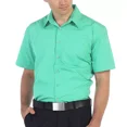 thumbnail image 2 of Omega Men's Short Sleeve Dress Shirt (Aqua, 3XL), 2 of 3