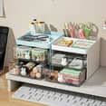 thumbnail image 2 of Small Desk Organizer With Drawer, Office Desktop Storage Box, Makeup Organizer, Business Card/Pen/Pencil/Mobile Phone/Stationery, 2 of 9