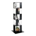 thumbnail image 7 of Royard Oaktree 5-Tier Square Rotating Bookshelf Tower, 360° Spinning Wood & Acrylic Bookcase, Black, 7 of 7