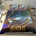 thumbnail image 1 of Kizazi Moto: Generación Fuego Conjunto de sábanas temático, trío de piezas, cómodo y amigable con la piel, diseño único, regalo de decoración para el hogar para familiares, amigos y fans,135cm *200cm, 1 of 6