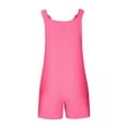 thumbnail image 4 of ZACPNCV Girls Overall Shorts Sleeveless Jumpsuits Cotton Linen Short Overalls Teen Girls Shortalls Adjustable Straps Romper Hot Pink 9-10 Years, 4 of 7