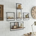 thumbnail image 3 of Danya B. Framed Wall Art 4-Piece Modern Shelf Set - Black Metal Frame and Rustic Distressed MDF Shelves, 3 of 8