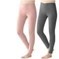 thumbnail image 5 of Sakmal 2 Pair Fleece Lined Tights Footless 80D Nude Leggings Soft Women's Tight, 5 of 5