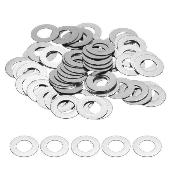 M10 Flat Washer for Screw, 60Pcs 304 Stainless Steel Washers 10MM ID x 20MM OD x 0.5MM Thick(Silver Tone)