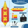 thumbnail image 2 of Goplus 3-Person Inflatable Banana Boat with Boating and Water Sports Electric Air Pump, 2 of 10