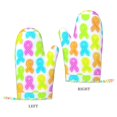 thumbnail image 3 of A Pair Of Heat Insulation And Anti-Perm Gloves 7×11in Thick Anti-Perm Palm With Silicone Piece Lanyard Design Is Easy To Hang Cancer Awareness Ribbon Pattern - Neon Vibrance, 3 of 8