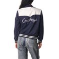 thumbnail image 2 of Women's The Wild Collective  Navy Dallas Cowboys Suede Full-Snap Bomber Jacket, 2 of 2