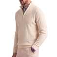 thumbnail image 4 of GENTS BLISS Long Sleeve Men Sweaters Zipper Pullover Knitted Sweaters for Men Twist Textured Collar Men Sweaters, 4 of 9