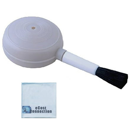 Air Dust Blower and Soft Brush for Digital Camera Lenses, LCD Screens and Cleaning Keyboards & an eCostConnection Microfiber