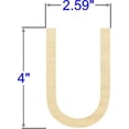 thumbnail image 2 of Pack of 1, 4 Inch x 1/4 Inch U Wood Letters in The Century Gothic Font for Wood Craft Project, Children or Adult Art Work, Home and Holiday Décor and DIY Fun, Made in USA, 2 of 2