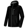 thumbnail image 1 of Little Donkey Andy Men's Lightweight Hooded Softshell Jacket for Running Travel Hiking, Windproof, Water Repellent Black Size XL, 1 of 4