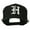 Black, variant on Old English H Embroidered Flat Bill Cap - Black OSFM