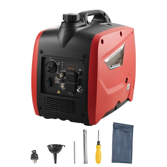 KFFKFF Portable 3000W Peak Watt Inverter Generator, Quiet and Gas-Powered, Ideal for Home Use, Compact Design with Stable Power Output, CO Sensor, and Extended Operation Time