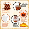 thumbnail image 3 of JJEAN-50Pcs Halloween Disposable Plastic Cups with Lids and Straws Orange Spooky Pumpkin Face Cold Beverage Drinking Cups for Trick or Treat Birthday Party Supplies, 3 of 4