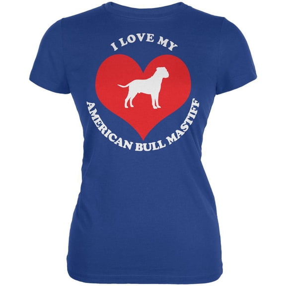 Valentines I Love My American Bullmastiff Royal Juniors Soft T-Shirt - Small