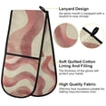 thumbnail image 2 of Yayeee Double Oven Mitt Kitchen Heat Resistant Baking 35" x7" Quilted Glove, Soft Pink Pattern, 2 of 6