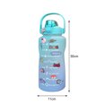 thumbnail image 1 of Botella de agua de gran capacidad de 2000 ml Marcador de tiempo Taza de bebida helada (verde) Likrtyny Libre de BPA, 1 of 7