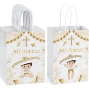 12 Pack Mi Bautizo Gift Bags First Communion Paper Bags for Boy Baptisms Small Gift Bags Religious Party Favor Gift of Christ First Communion Party Mi Bautizo Decorations 6” X 8.5”