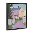 thumbnail image 2 of Stupell Industries Modern Pastel Pink House with Fence Black Floating Frame Canvas Art, 17 x 21, by The Prints Vibe, 2 of 8