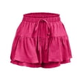 thumbnail image 4 of Dndif Clearance! Skirt With Shorts Underneath Womens Skirts With In Shorts Summer Ruffle Tiered Skort With Elastic Waist Shorts Casual Skirts For Women Trendy Hot Pink M, 4 of 7