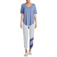 thumbnail image 2 of Time and Tru Women's Short Sleeve V-Neck Tunic T-Shirt, 2 of 5