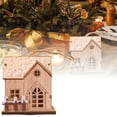 thumbnail image 2 of Christmas Village Houses LED Light Wooden House with Battery Rustic Holiday Village Decor for Christmas Table Centerpieces Xmas Party Decorations DIY Crafts, 2 of 8
