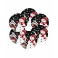 thumbnail image 7 of 13 Inch Round Placemats Set of 6, Black Snowman Christmas Non Slip Heat Insulation PP Table Mats, Xmas Snowflake Birds Berry Winter Washable Place Mats for Kitchen Dining Party Table Decor, 7 of 7