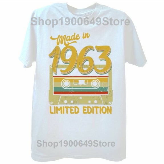 Made In 1963 Limited Edition 62 Years Of Being Awesome Tee Tops Round Neck Short-Sleeve Fashion Tshirt Clothing Casual T-shirts