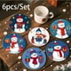 thumbnail image 1 of Uuiauoio 6-Piece Christmas Snowman Placemat and Coaster Set | Heat-Resistant Polyester Table Mats for Holiday Dining Decor | Festive Blue Themed Coasters for Parties & Family Gatherings, 1 of 6