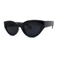 thumbnail image 2 of Womens Classic Mod Cute Cat Eye Plastic Sunglasses All Black, 2 of 4