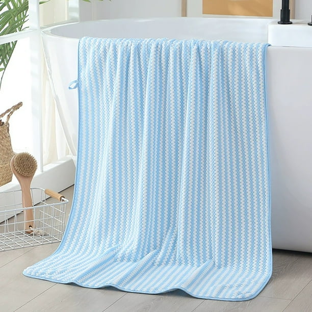 Velvet Bath Towel Towel For Adult Daily Use At Home Absorbent Dry Hair Towel That Does Not Hair Beach Towel Strip Patterned Bath Towel