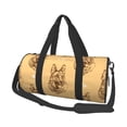 thumbnail image 2 of Xecao German Shepherd Dog print Round Travel Duffel Bag is a foldable gym bag with an inner pocket, perfect for travel sports, 2 of 8