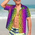 thumbnail image 4 of Uemuo Animal Paw Rainbow Printed Regular Fit Short Sleeve Casual Hawaiian Shirt for Men,Aloha shirt,Tropical shirt,Floral print shirt,Vacation Beach shirt-3X-Large, 4 of 9
