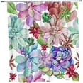 thumbnail image 4 of Succulents Shower Curtain Boho Floral Plant Bathroom Curtains Spring Tropical Desert Botanical Garden Nature Watercolor Bathtub Decor with Hooks 36 x 70 in, 4 of 6