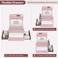 thumbnail image 4 of Bingirl Twin Size Bed Frame with Storage Headboard - 2 Drawers, Boucle Upholstered Platform Bed with Bookcase, Effortless Assembly, No Box Spring Needed, Pink, 4 of 8