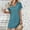 Blue, variant on TMOYZQ Women's Dress Casual T Shirt V Neck Dress Summer Button Short Sleeve Dresses 2025 Mini Sundresses