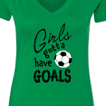 thumbnail image 4 of Inktastic Girls Gotta Have Goals Soccer Women's V-Neck T-Shirt, 4 of 5