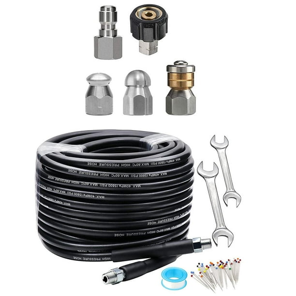 Kit de boquilla de alcantarillado perfecl para lavadora a Presión 30M NPT 1/4' limpiador de tuberías