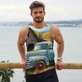 thumbnail image 6 of KLL Vintage Truck Farm Scene Print Men's Muscle Gym Workout Stringer Tank Tops Bodybuilding Fitness T-Shirts Tank Tops Men-4X-Large, 6 of 7