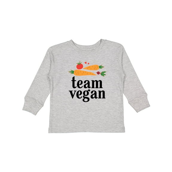 Inktastic Vegetarian Gift Team Vegan Boys or Girls Long Sleeve Toddler T-Shirt