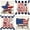 C, variant on Qocolhg Independence Day Pillow Covers 18x18 inch, Red White and Blue Star Stripes American Flag Throw Pillows Patriotic Decor Memorial Day Pillowcase Outdoor Decorations Linen Cushion Case for Home