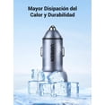 thumbnail image 2 of Cargador de Auto UGREEN Negro 40W Carga Rápida con 2 Puertos USB Tipo C, 2 of 7