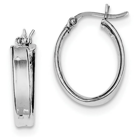 Sterling Silver Rhodium Plated Hoop Earrings - Walmart.com