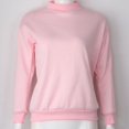 thumbnail image 3 of Women Casual Long Sleeve Mock Neck Sweatshirt Solid Color Fleece Pullover Top, 3 of 15