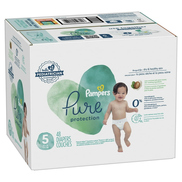 Pampers Pure Diapers Size 5, 48 Count (Select for More Options)