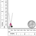 thumbnail image 4 of 925 Silver and 10K Yellow Gold Pink Moissanite and Lab Grown Diamond and Green Mystic Topaz Pendant Necklace for Women | 2.37 Cttw | Pear Shape 8X6MM | Oval 7X5MM | Round 5MM | with 18 inch Chain, 4 of 4