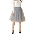 thumbnail image 4 of hirigin Women Fashion Wild Tulle Skirt Heart Sequins Multi-Layer Gauze Tutu Skirt Elastic Waist Party Club Dance Skirts, 4 of 8